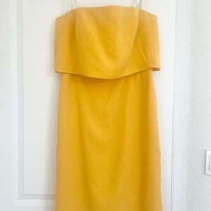 Elegant Yellow Strapless Dress